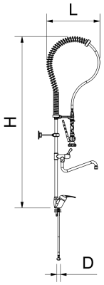 Einloch Geschirrbrause mit Mischbatterie MNE Serie