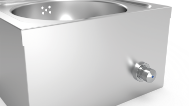 Handwaschbecken aus Edelstahl, zur Wandmontage XS