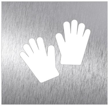 Piktogramm Covid aus Edelstahl - Handschuhe