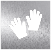 Piktogramm Covid aus Edelstahl - Handschuhe