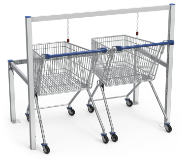 Doppelparkplatz für Einkaufswagen