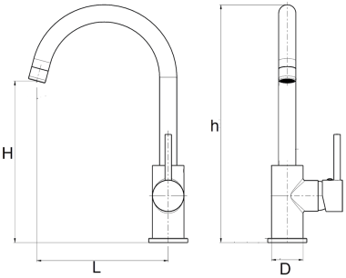 Einhebel-Tisch Wasserhahn für Spüle serie Ecological