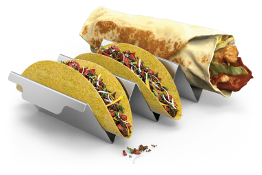 Edelstahlträger für Tacos oder Burritos