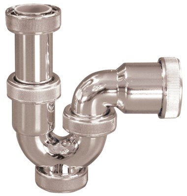 Abwasserrohr aus PVC, verchromt - Anschluss 1 1/2"