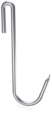 Fleischhaken aus edelstahl mit spitze in "J" form (10 stuck)