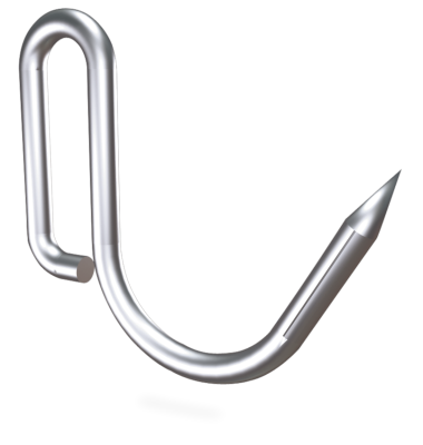 Fleischhaken aus Edelstahl  mit Spitze in J-Form (10 Stück)