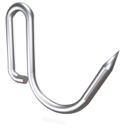 Fleischhaken aus Edelstahl  mit Spitze in J-Form (10 Stück)