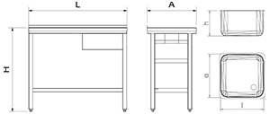 Spülbecken-Set aus Edelstahl 050630 und Duscharmatur 463060