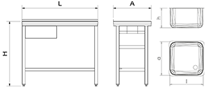 Spülbecken-Set aus Edelstahl 054810 und Duscharmatur 463062