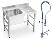 Spülbecken-Set aus Edelstahl 054810 und Duscharmatur 463062