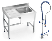 Spülbecken-Set aus Edelstahl 054812 und Duscharmatur 463062