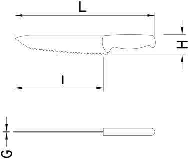 Kochmesser mit Wellenschliff