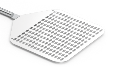 Perforierter Pizzaheber mit langem Griff aus Edelstahl