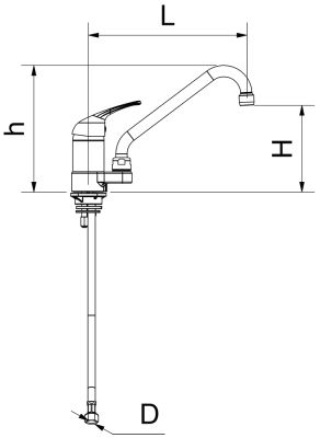 Einhebelmischbatterie mit Frontauslauf