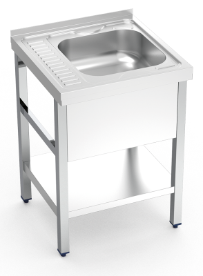 Spüle mit Gestell und Abtropfregal links Serie 6.6 Compact