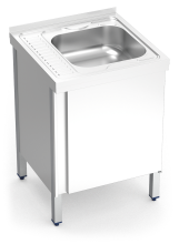 Spüle mit Klapptür und Abtropfregal Links Serie 6.6 Compact
