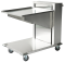 Edelstahlwagen mit hebesystem für tabletts