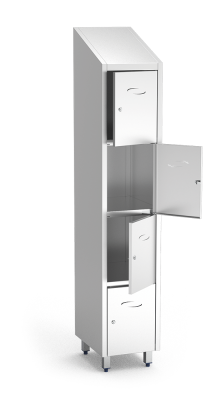 Edelstahl-Schließfachschrank mit 4 Fächern