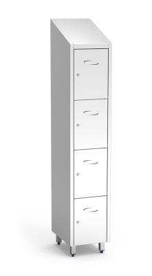 Edelstahl-Schließfachschrank mit 4 Fächern