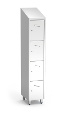 Edelstahl-Schließfachschrank mit 4 Fächern