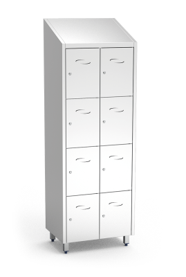 Edelstahl-Schließfachschrank mit 8 Fächern