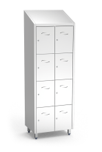 Edelstahl-Schließfachschrank mit 8 Fächern