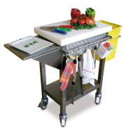 Hackblock mit weißer Polyethylenplatte, Grillmodell