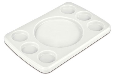 Rechteckige Polyethylenplatte für 4 Saucen