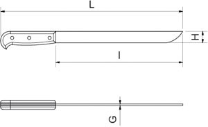 Messer für Serrano-Schinken, mit Endring
