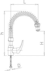 Mischbatterie mit Einhebelmischer, Einlochmontage