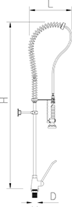 Geschirrbrause mit Einlochmischbatterie und Einhebelmischer