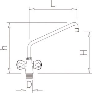 Mischbatterie mit isolierten Drehgriffen, Einlochmontage