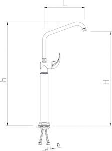 Armatur mit Einhebelmischer auf Säule