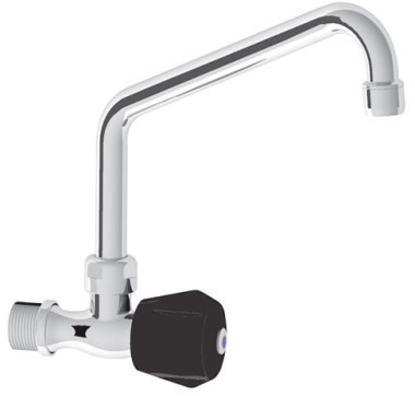 Armatur mit einem Wasserzulauf, isolierten Drehgriff und extra hohen Auslauf, Wa