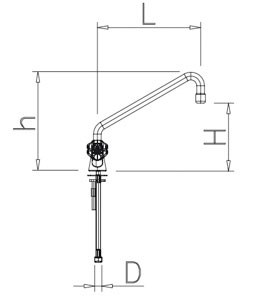 Mischbatterie mit Schwenkhahn, Einlochmontage