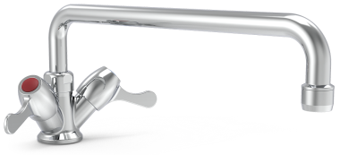 Mischbatterie mit extra niedrigem Schwenkhahn, Einlochmontage