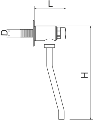 Armatur mit Druckknopf für Urinal (Pissoir)