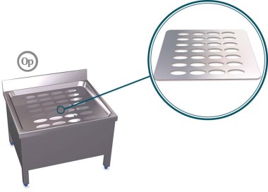 Gitter für Spültisch mit Überlauf