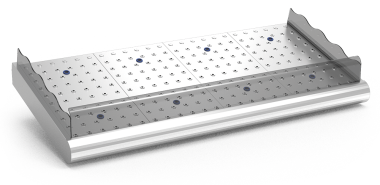 Fischtheke aus Edelstahl 2 m