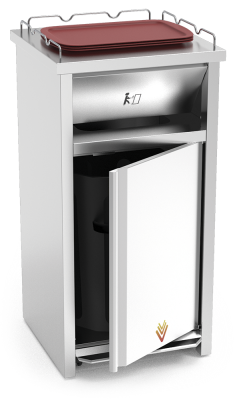 Spezielle Abfallcontainer mit  Tablettablage