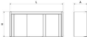 Schrank aus Edelstahl mit Schiebetüren