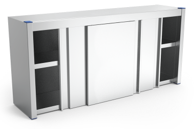 Schrank aus Edelstahl mit Schiebetüren