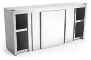 Schrank aus Edelstahl mit Schiebetüren