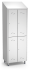 Spind, Umkleideschrank mit zwei Abteilen und 4 Türen, aus Edelstahl (inkl. 8 Kle