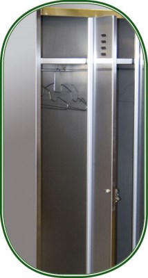 Spind, Umkleideschrank mit einem Abteil und 2 Türen, aus Edelstahl