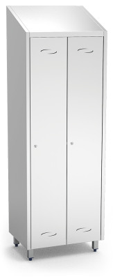 Spind, Umkleideschrank mit einem Abteil und 2 Türen, aus Edelstahl