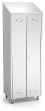 Spind, Umkleideschrank mit einem Abteil und 2 Türen, aus Edelstahl