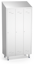 Spind, Umkleideschrank mit einem Abteil und 3 Türen, aus Edelstahl