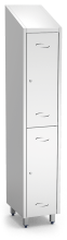 Spind, Umkleideschrank mit zwei Abteilen und 2 Türen, aus Edelstahl