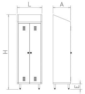 Putzschrank mit 2 Türen aus Edelstahl